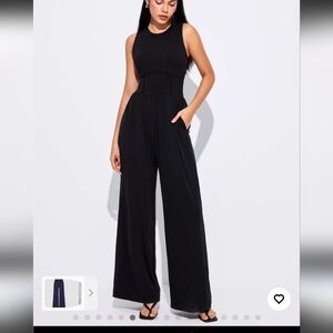 Cider Solid Sleeveless Wide Leg Jumpsuit M(6)
